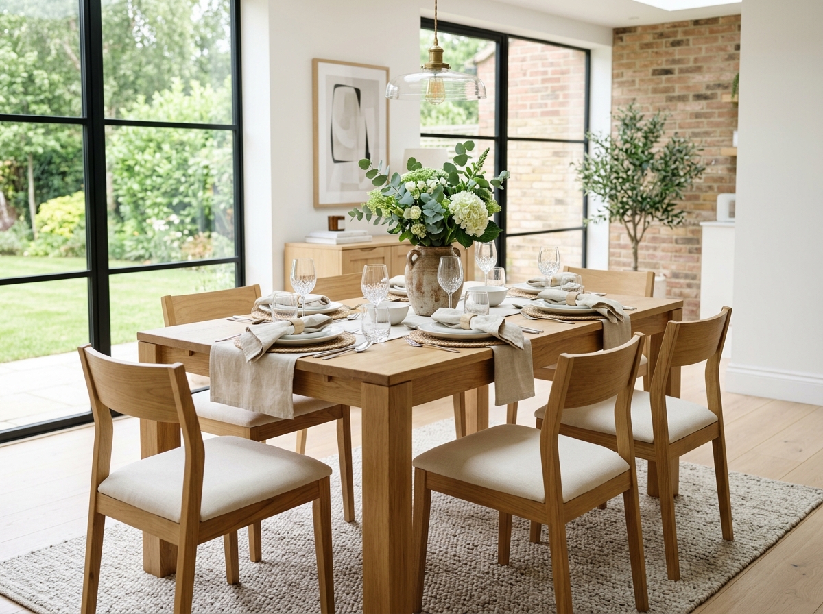 Comedor 6 Puestos Madera Roble Muebles Unidos